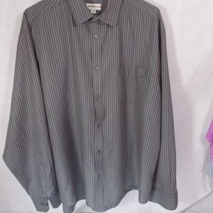 EUC  Men's gray stripe shirt by Reserve size XXL